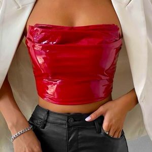 red leather top